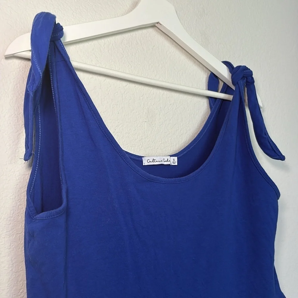 Blue Romper with Tie Straps Culture Code size small - Picture 3 of 6